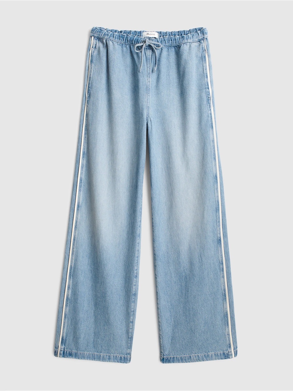 Madewell Pull-On Track Pants in Airy Denim
